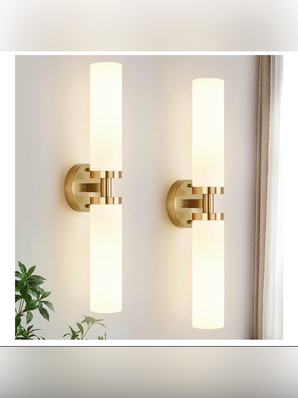 Hardwired Brushed Gold Bathroom Sconces Wall Lighting